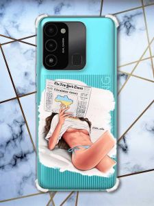 Чохол з потовщеними кутами на TECNO Spark Go 2022 :: Дівчина з газетою (принт 31)