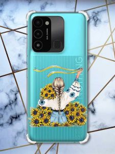 Чохол з потовщеними кутами на TECNO Spark Go 2022 :: Дівчина зі стрічкою (патріотичний принт 25)