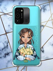 Чохол з потовщеними кутами на TECNO Spark Go 2022 :: Дівчина з тюльпанами (патріотичний принт 22)
