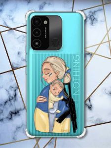 Чохол з потовщеними кутами на TECNO Spark Go 2022 :: Мама-захисниця (патріотичний принт 21)