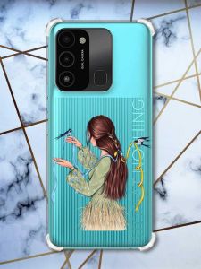 Чохол з потовщеними кутами на TECNO Spark Go 2022 :: Дівчина з ластівками (принт 16)