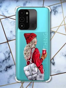Чохол з потовщеними кутами на TECNO Spark Go 2022 :: Дівчина з рюкзаком (принт 9)