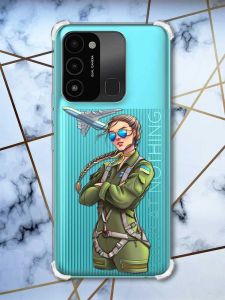Чохол з потовщеними кутами на TECNO Spark Go 2022 :: Дівчина-пілот (патріотичний принт 6)