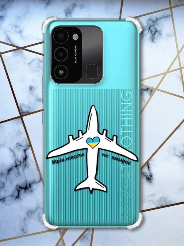 Чохол з потовщеними кутами на TECNO Spark Go 2022 :: Мрія ніколи не помирає (патріотичний принт 1)
