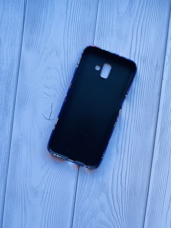 Силіконовий чохол із малюнком для Samsung Galaxy J6 Plus Квіти на фіолетовому