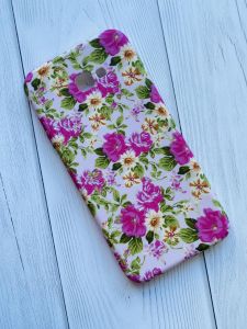 Силіконовий чохол з малюнком для Samsung Galaxy J4 Plus Рожеві квіти на рожевому