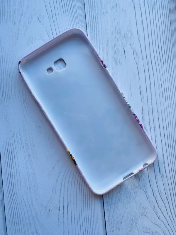 Силіконовий чохол з малюнком для Samsung Galaxy J4 Plus Букетики на рожевому