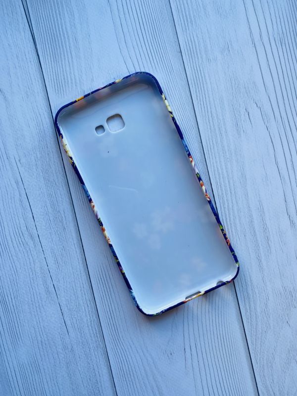 Силіконовий чохол з малюнком для Samsung Galaxy J4 Plus Дрібні квіти на фіолетовому
