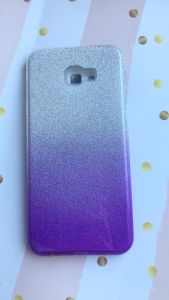 Пластиковий чохол для Samsung Galaxy J4 Plus Блискучий. Срібно-фіолетовий