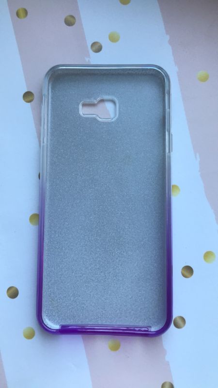 Пластиковий чохол для Samsung Galaxy J4 Plus Блискучий. Срібно-фіолетовий
