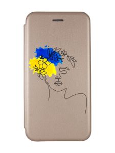 Чохол-книжка з малюнком для Xiaomi Redmi 9А Золотий :: Українка Арт (принт 3)