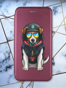 Чохол-книжка з малюнком для Samsung Galaxy A04 Бордовий :: Патрон (принт 4)