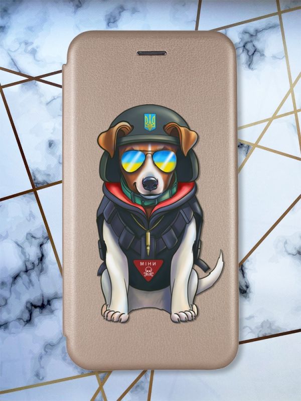Чохол-книжка з малюнком для Samsung Galaxy А10 (2019)/ А105  Золотой :: Патрон (принт 4)