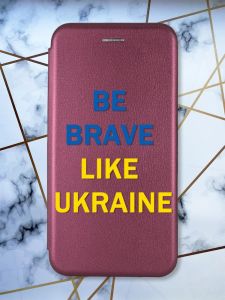 Чохол-книжка з малюнком для Xiaomi Redmi 7A Бордовий :: Сміливість (принт 5)