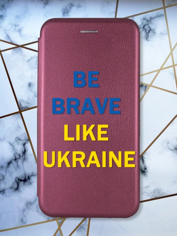 Чохол-книжка з малюнком для Xiaomi Redmi Note 4/ Note 4X Бордовий :: Сміливість (принт 5)