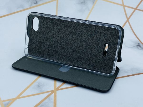Чохол-книжка з малюнком для Xiaomi Redmi 6A Чорний :: Дівчина з бузком (принт 7)