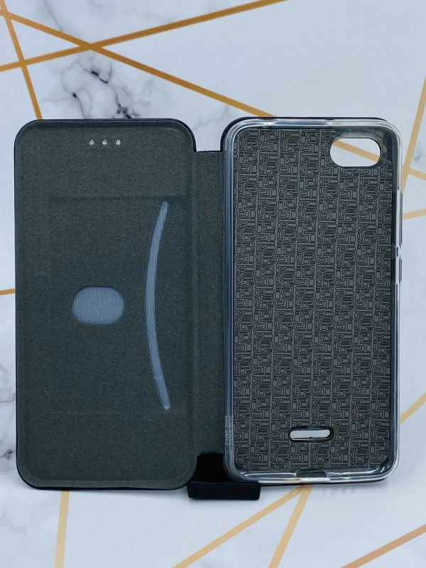 Чохол-книжка з малюнком для Xiaomi Redmi 6A Чорний :: Дівчина з рюкзаком (принт 9)