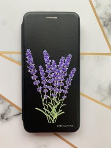 Чохол-книжка з малюнком для Xiaomi Redmi 10 Чорний :: Лаванда (принт 28)
