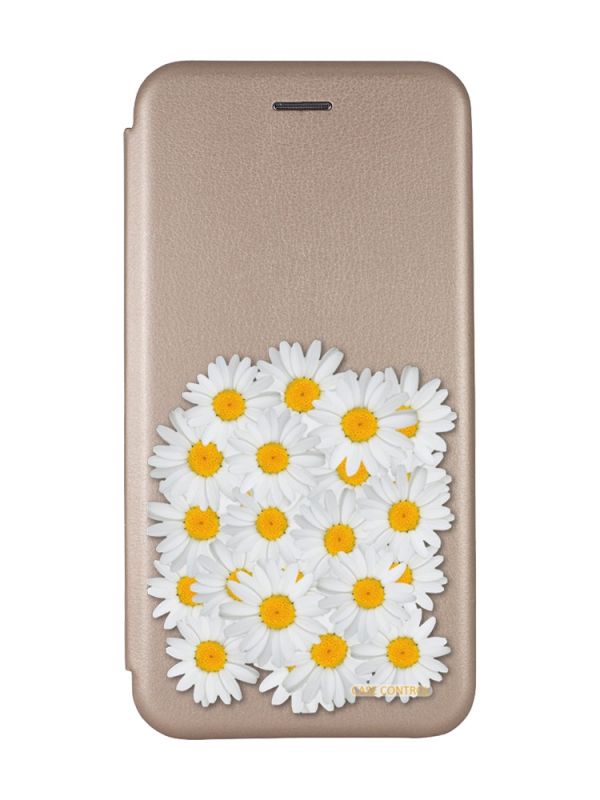 Чохол-книжка з малюнком для Samsung Galaxy А10ѕ/ A107 Золотий :: Букет ромашок (принт 40)