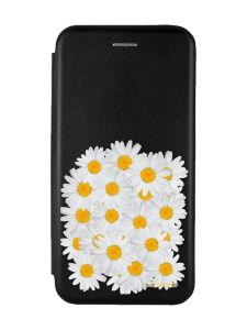 Чохол-книжка з малюнком для Samsung Galaxy A03 Сore/ A032 Чорний :: Букет ромашок (принт 40)