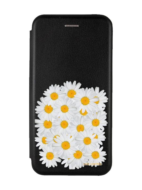 Чохол-книжка з малюнком для Samsung Galaxy J5(2016) J510 Чорний :: Букет ромашок (принт 40)