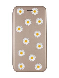 Чохол-книжка з малюнком для Samsung Galaxy A02/ A022 (2021) Золотий :: Фон ромашки (принт 41)