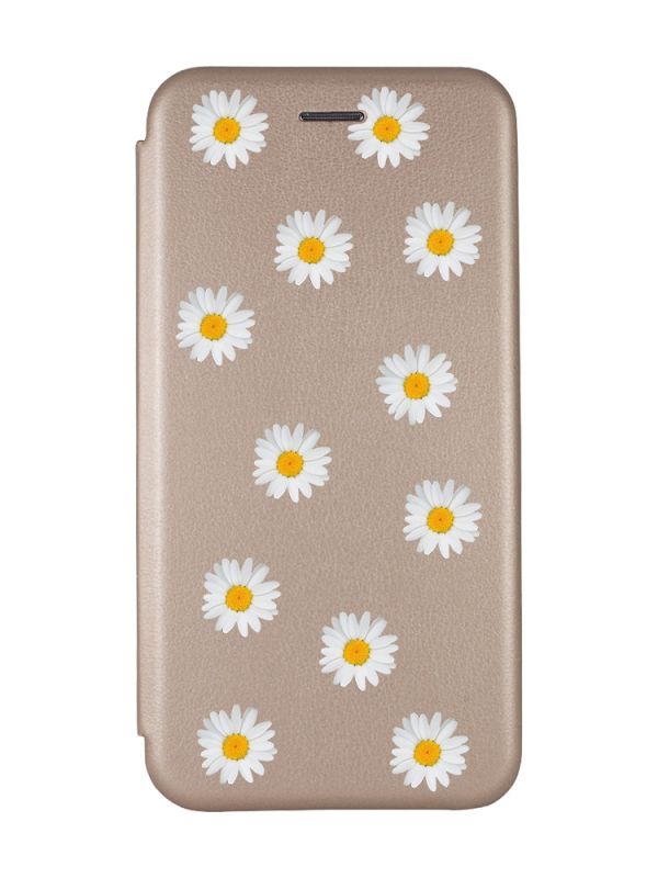 Чохол-книжка з малюнком для Samsung Galaxy А10ѕ/ A107 Золотий :: Фон ромашки (принт 41)
