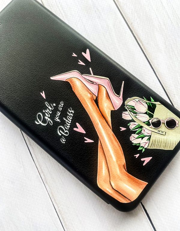 Чохол-книжка з малюнком для Xiaomi Redmi 7A Чорний :: Ніжки (принт 62)