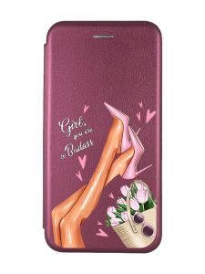 Чохол-книжка з малюнком на Samsung Galaxy M30s / М21 Бордовий :: Ніжки (принт 62)