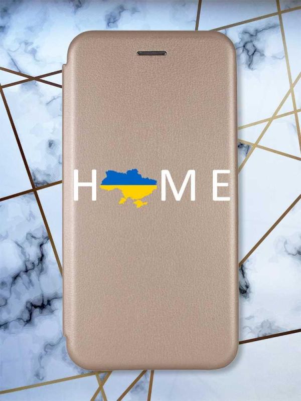 Чохол-книжка з малюнком для Samsung Galaxy A73 5G Золотий :: Дім Україна (принт 72)