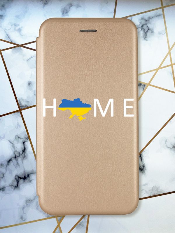 Чохол-книжка з малюнком для Xiaomi Poco C40 Золотий :: Дім Україна (принт 73)