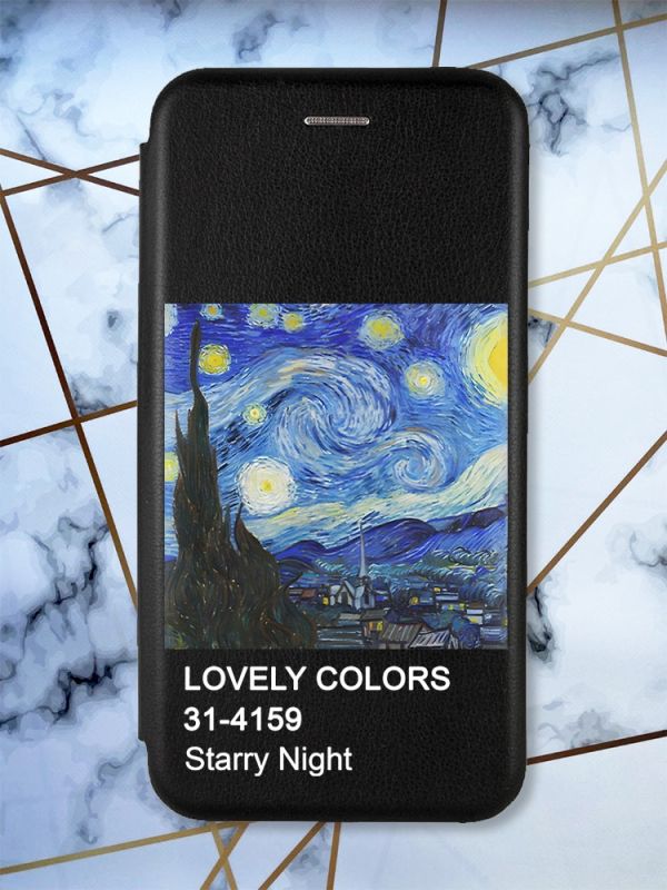 Чохол-книжка з малюнком для Samsung Galaxy A04E/ A042 Чорний :: Зоряна ніч (принт 74)