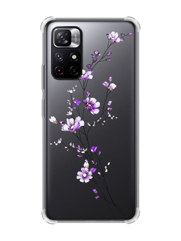 Чохол з потовщеними кутами на Xiaomi Redmi Note 11 5G :: Гілочка квітів (принт 278)