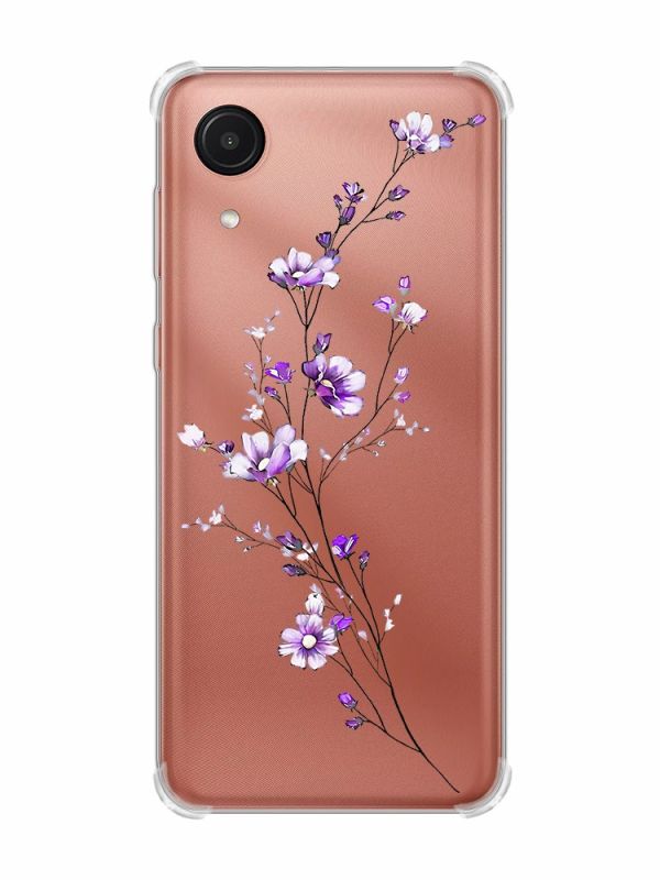 Чохол з потовщеними кутами на Samsung Galaxy A03 Core/A032 :: Гілочка квітів (принт 278)