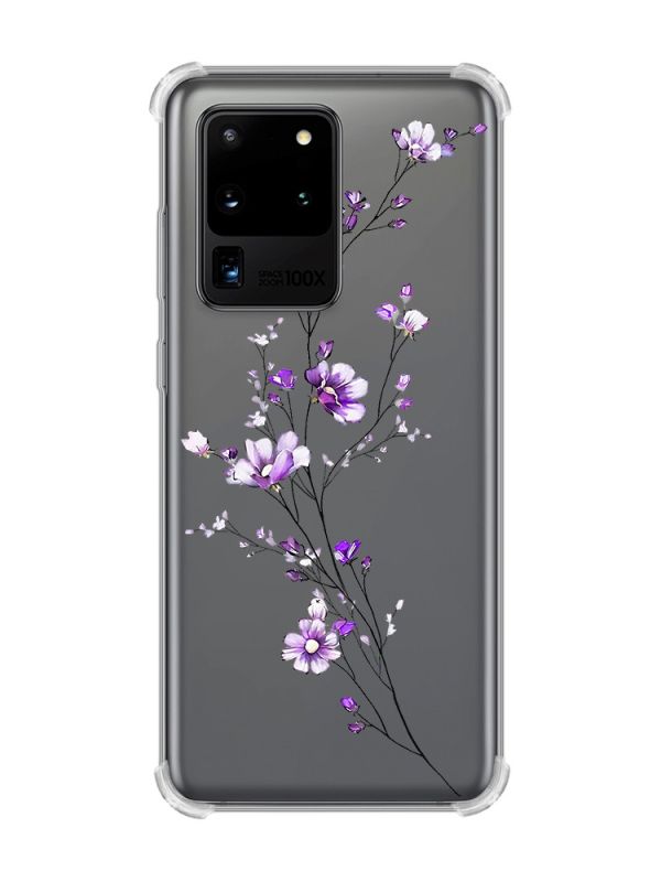 Чохол з потовщеними кутами на Samsung Galaxy S20 Ultra :: Гілочка квітів (принт 278)