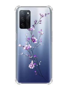 Чохол з потовщеними кутами на Oppo A55 :: Гілочка квітів (принт 278)