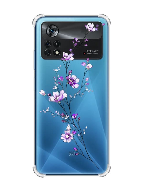 Чохол з потовщеними кутами на Xiaomi Poco X4 Pro 5G :: Гілочка квітів (принт 278)