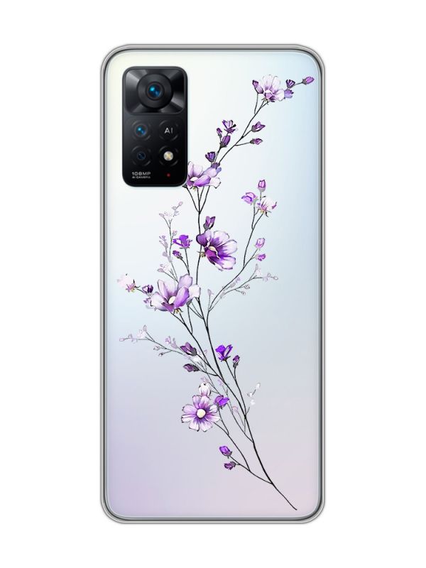 Прозорий чохол на Xiaomi Redmi Note 11 Pro :: Гілочка квітів (принт 278)
