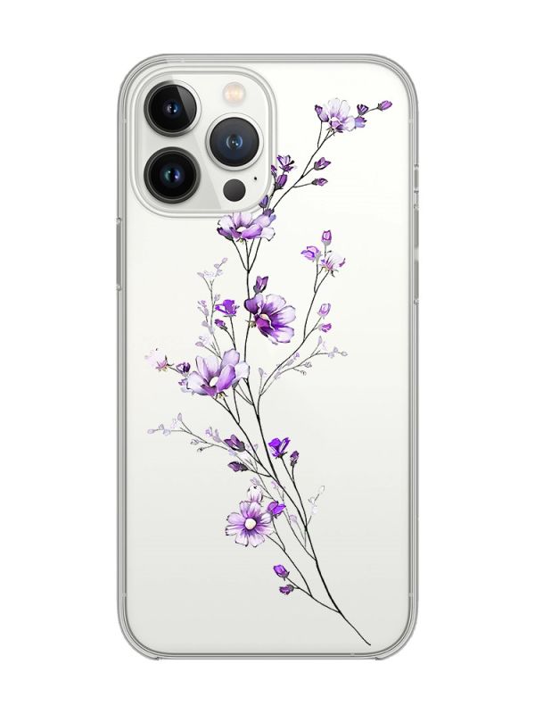 Прозорий чохол із захистом камери на iPhone 14 Pro :: Гілочка квітів (принт 278)