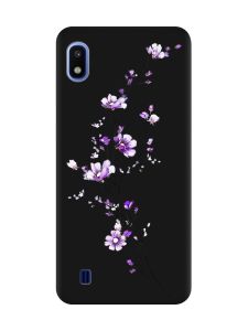 Матовий чорний чохол на Samsung Galaxy A10 (2019) A105 :: Гілочка квітів (принт 278)