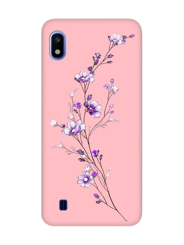 Матовий рожевий чохол на Samsung Galaxy A10 (2019) A105 :: Гілочка квітів (принт 278)