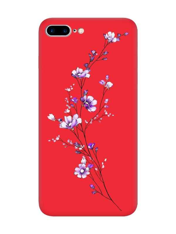 Матовий червоний чохол на iPhone 7 Plus/8 Plus :: Гілочка квітів (принт 278)