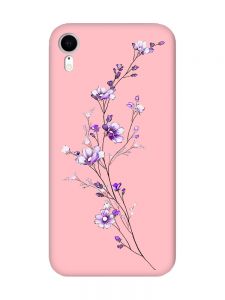 Матовий рожевий чохол на Apple iPhone XR :: Гілочка квітів (принт 278)