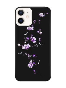 Матовий чорний чохол на Apple iPhone 12 / 12 Pro (6.1) :: Гілочка квітів (принт 278)