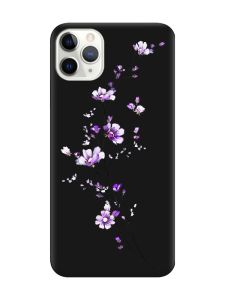 Матовий чорний чохол на iPhone 11 Pro Max (6.5) :: Гілочка квітів (принт 278)