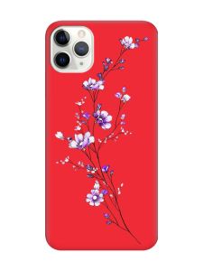 Матовий червоний чохол на iPhone 11 Pro Max (6.5) :: Гілочка квітів (принт 278)