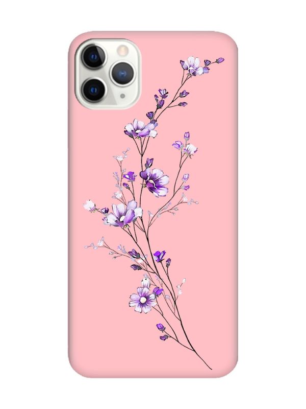 Матовий рожевий чохол на iPhone 11 Pro (5.8) :: Гілочка квітів (принт 278)