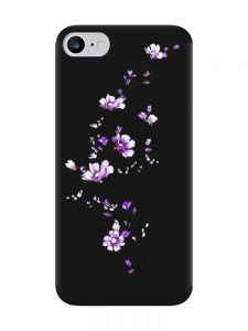 Матовий чорний чохол на iPhone 7 / 8 :: Гілочка квітів (принт 278)