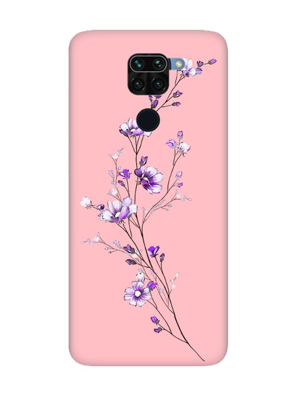 Матовий рожевий чохол на Xiaomi Redmi Note 9 :: Гілочка квітів (принт 278)