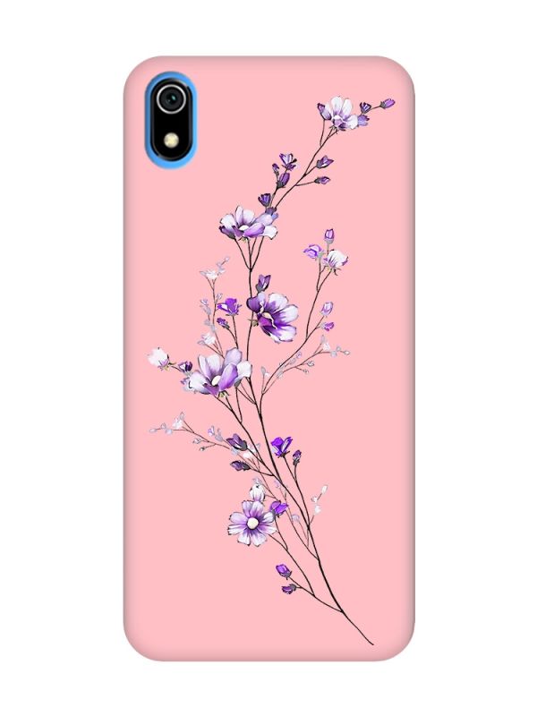 Матовий рожевий чохол на Xiaomi Redmi 7A :: Гілочка квітів (принт 278)